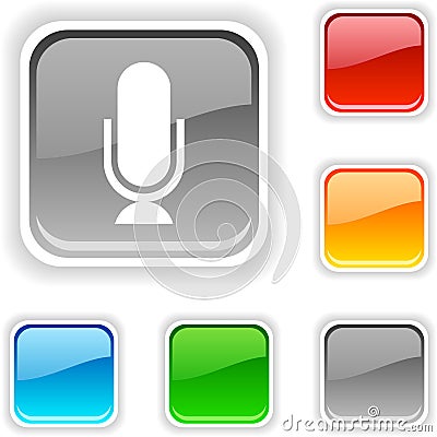 Mic button. Vector Illustration