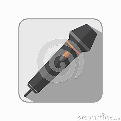 Mic flat icon symbol. Isolated microphone app button vector Cartoon Illustration