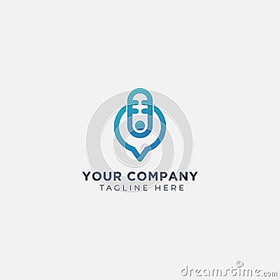 Mic podcast talk voice logo chat vector design Vector Illustration