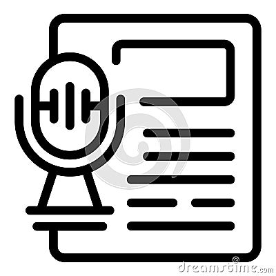 Mic text ai icon outline vector. Audio transcribe Stock Photo