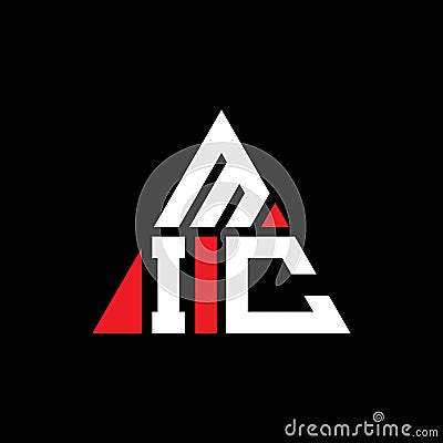MIC triangle letter logo design with triangle shape. MIC triangle logo design monogram. MIC triangle vector logo template with red Vector Illustration