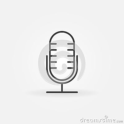 Mic vector outline icon. Retro microphone concept symbol Vector Illustration