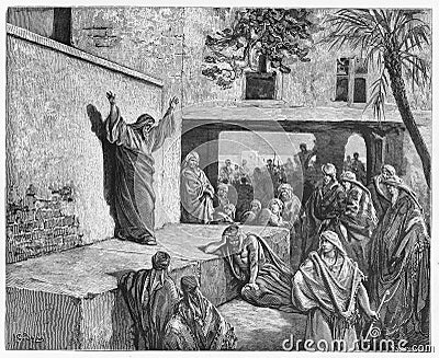 Micah the Moreshite prophet preaching to the Israelites Editorial Stock Photo