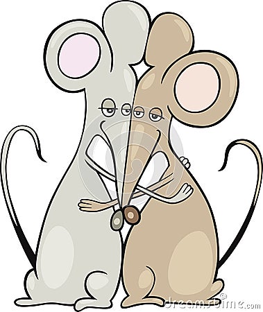 Mice in a hug Vector Illustration