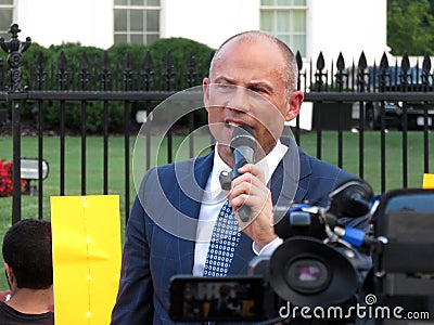 Michael Avenatti Speaking at the Rally at the White House Editorial Stock Photo