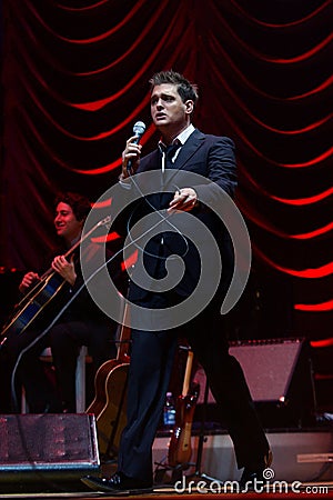 Michael Buble during the concert Editorial Stock Photo