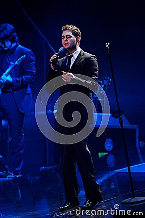 Michael Buble during the concert Editorial Stock Photo