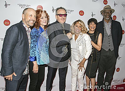 Michael Dorf, Bonnie Raitt, Elvis Costello, Darlene Love, Bettye LaVette, and Keb`Mo` Editorial Stock Photo