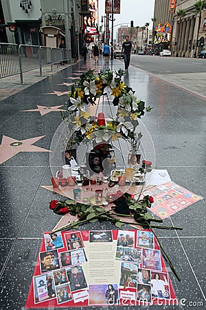 MICHAEL JACKSON ON THE HOLLYWOOD WALK ON FAME Editorial Stock Photo