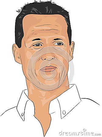 Michael Schumacher Portrait Vector Illustration