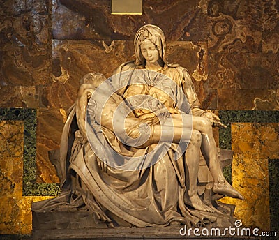 Michaelangelo Pieta Sculpture Vatican Rome Italy Editorial Stock Photo