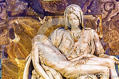 Michaelangelo Pieta Sculpture Vatican Rome Italy Editorial Stock Photo