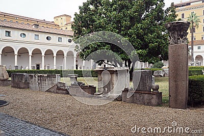 The National Museum of Rome â€“ Baths of Diocletian in Rome, Italy Editorial Stock Photo