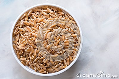 Ancient Kamut Grain in a Bowl Stock Photo