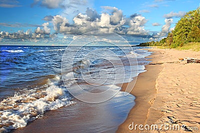 Michigan Lake Superior Beach Stock Photo