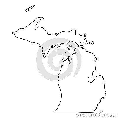 Michigan State Border Outline