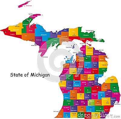 Michigan state Cartoon Illustration