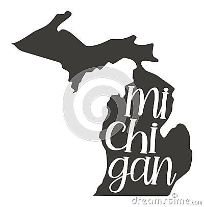Michigan. Vector silhouette state. Vector Illustration