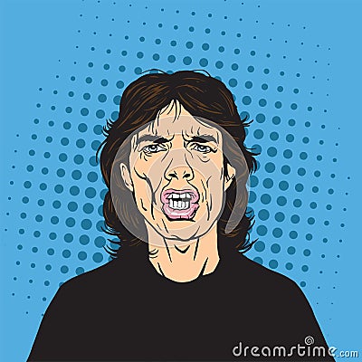 Jagger Pop Art Portrait Vector Vector Illustration