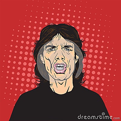 Jagger Pop Art Portrait Vector Vector Illustration