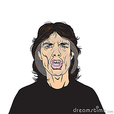 Jagger Vector Portrait Illustration Vector Illustration