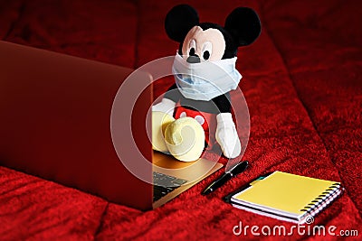 Mickey is quarantine during this COVID-19 Editorial Stock Photo