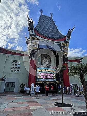 Mickey & Minnie`s Runaway Railway located Hollywood Studios in Orlando, Florida Editorial Stock Photo