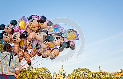 Mickey Mouse balloons in Disneyland Editorial Stock Photo