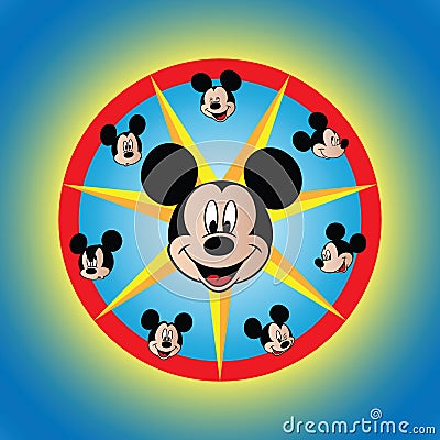 Mickey Mouse cartoon expressions vector set Vector Illustration