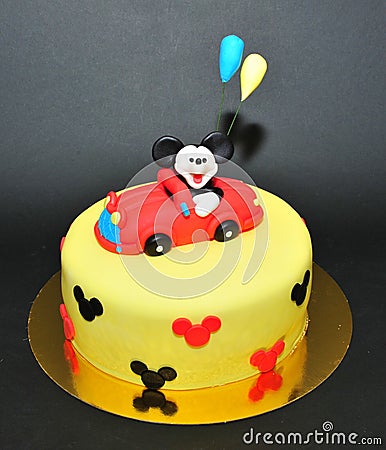 Mickey Mouse fondant cake Editorial Stock Photo