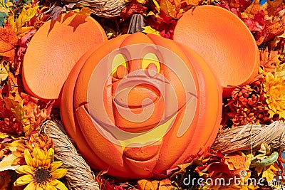 Mickey Mouse halloween jack 0 lantern Editorial Stock Photo