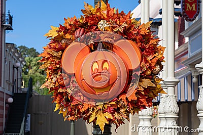 Mickey Mouse halloween jack 0 lantern Editorial Stock Photo