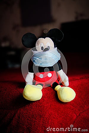 Mickey is quarantine during this COVID-19 Editorial Stock Photo