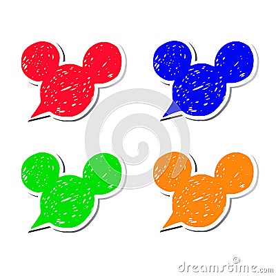 Mickey vector illustration icon mouse modern black sticker ears painted Mickey Mouse head Vector Illustration