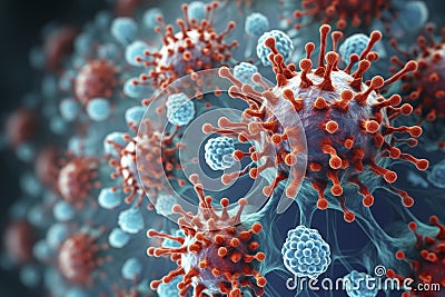 Micro bacterium and therapeutic bacteria organisms. Abstract biological background Cartoon Illustration