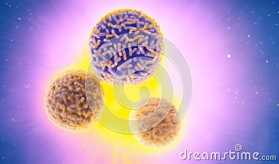 cell life, abstract scientific illustration Cartoon Illustration