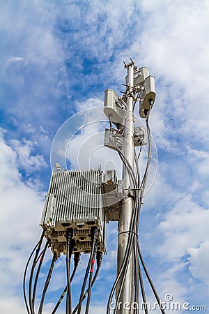 Micro cellular site with outdoor wifi antenna Stock Photo