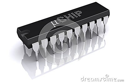 Micro chip Stock Photo