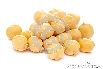 Micro close-up and details of Organic Indian roasted chana or chickpea Cicer arietinum cleaned without flack or outer shell iso Stock Photo