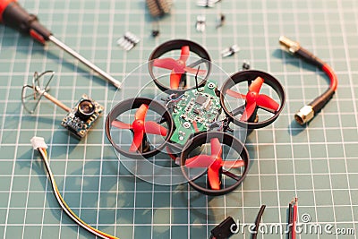 Micro copter assembly parts Stock Photo