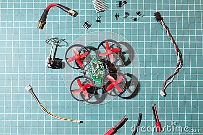 Micro copter assembly parts Stock Photo