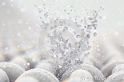 Micro Fabric Weave And Water Bubbles Stock Photo