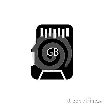 Micro flash drive for smartphones black on a white background Stock Photo