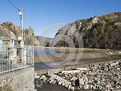 Micro hydroelectric power plant on Doftana river valley Stock Photo