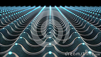 micro science Physics Wave mesmerizing visualization of micro, science, physics, wave patterns, showcasing intricate details and Stock Photo