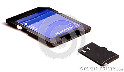 Micro SD-Card with Adapter Stock Photo