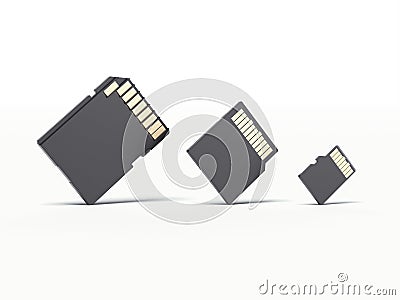 Micro sd card and adapter Stock Photo