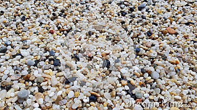 Micro stones on the Cleopatra beach, in Alanya, Turkey Stock Photo