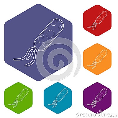 Microbe icons vector hexahedron Vector Illustration