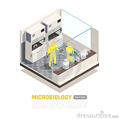 Microbiology Isometric Composition Vector Illustration